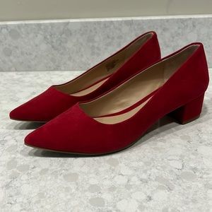 Red Alfani suede heels. New without box